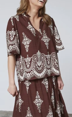 Love & Divine Top - Love1296-2 - Brown/Paisley