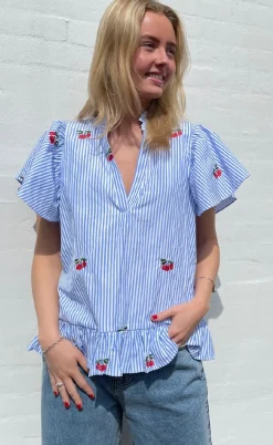 Love & Divine Top - Love1384 - Blue/Cherry