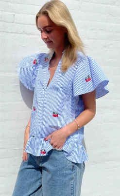 Love & Divine Top - Love1384 - Blue/Cherry