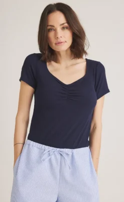 Luxzuz T-shirt - Klaudine - Navy Blue