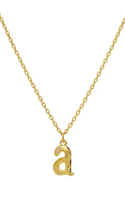 Maanesten Halskæde - A Alphabet - Gold Colour