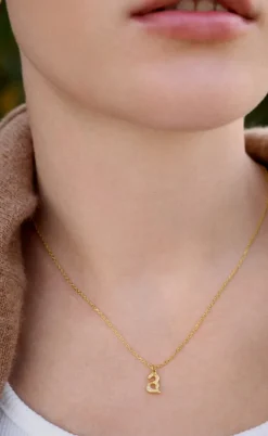 Maanesten Halskæde - A Alphabet - Gold Colour