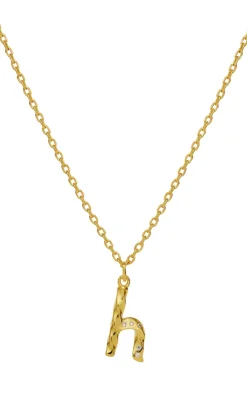 Maanesten Halskæde - H Alphabet - Gold Colour