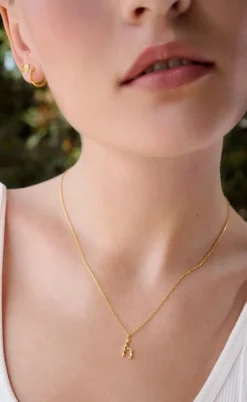 Maanesten Halskæde - H Alphabet - Gold Colour