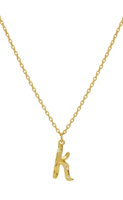 Maanesten Halskæde - K Alphabet - Gold Colour