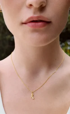 Maanesten Halskæde - L Alphabet - Gold Colour