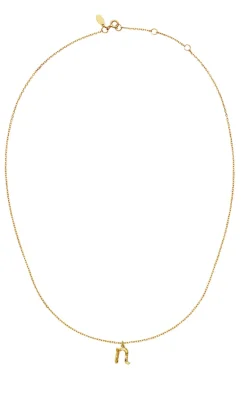 Maanesten Halskæde - N Alphabet - Gold Colour