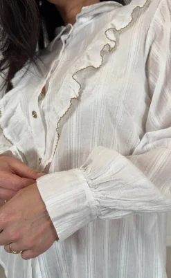 Marta Du Chateau Skjorte - Laurette - White/Beige