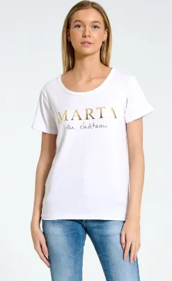 Marta Du Chateau T-shirt - Jeanette -  Optisk White