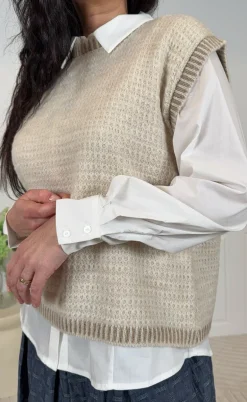 Marta Du Chateau Vest - Antonine - Beige/LightCamel