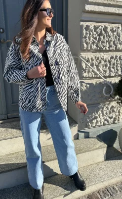 Moves Skjorte - Noliana Zebra Denim - Black