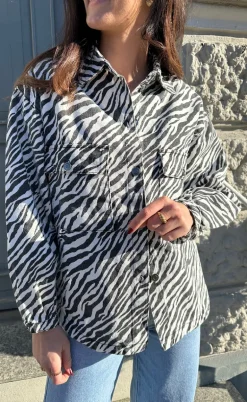 Moves Skjorte - Noliana Zebra Denim - Black