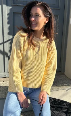 Moves Striktrøje - Colina Jumper - Pastel Yellow