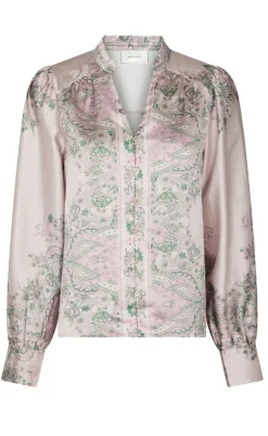 Neo Noir Bluse - Massima Paisley Border - Rose