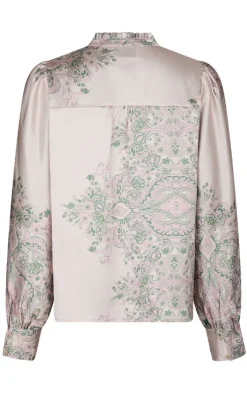 Neo Noir Bluse - Massima Paisley Border - Rose