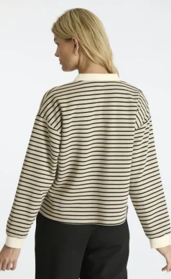Neo Noir Bluse - Sara Stripe - Sand