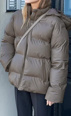 Neo Noir Jakke - Fox Puffer - Dark Taupe