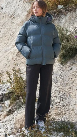 Neo Noir Jakke - Fox Puffer - Smoke Green