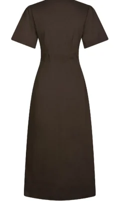Neo Noir Kjole - Ilsie Linen - Dark Brown