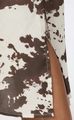 Neo Noir Kjole - Kamran Cow Print - Brown
