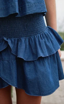 Neo Noir Nederdel - Carin Denim - Blue