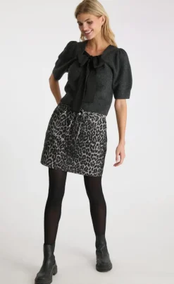 Neo Noir Nederdel - Henrietta - Grey Leopard