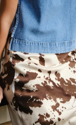 Neo Noir Nederdel - Viso Cow Print - Brown