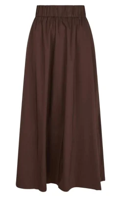 Neo Noir Nederdel - Yara Poplin - Dark Brown