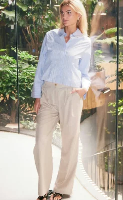 Neo Noir Skjorte - Rosa Stripe - Light Blue