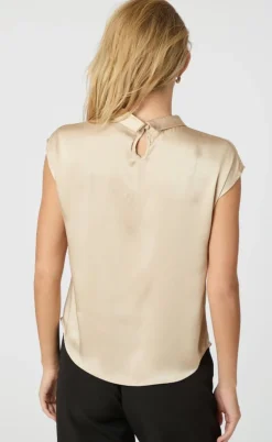 Neo Noir Top - Fleur Drapy Satin - Dark Sand