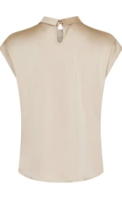 Neo Noir Top - Fleur Drapy Satin - Dark Sand