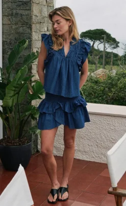 Neo Noir Top - Jayla Denim - Blue