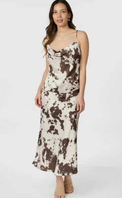 Neo Noir Top - Lindy Cow Print - Brown