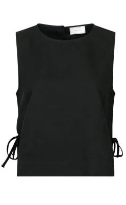 Neo Noir Top - Svetlana Linen - Black