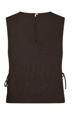 Neo Noir Top - Svetlana Linen - Dark Brown
