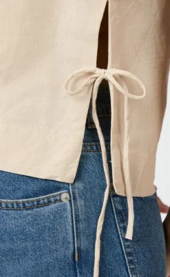 Neo Noir Top - Svetlana Linen - Sand