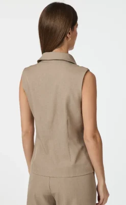 Neo Noir Vest - Annabella Structure - Dark Taupe