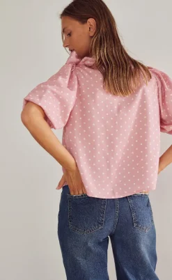 Noella Bluse - Kesha - Carmine Blush Print