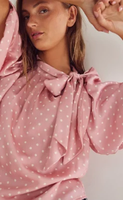 Noella Bluse - Kesha - Carmine Blush Print