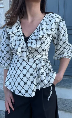 Noella Bluse - Kolina - Ivory Black