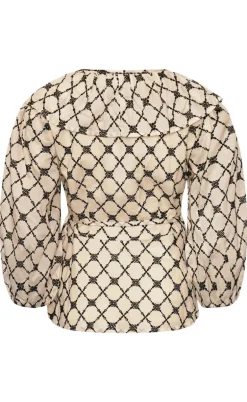 Noella Bluse - Kolina - Ivory Black