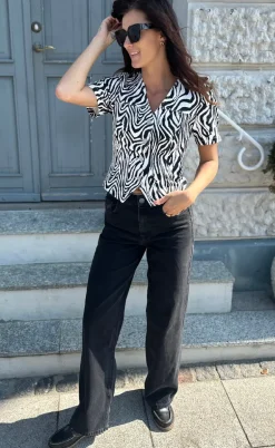 Noella Bluse - Stormina - Taleah Zebra Print