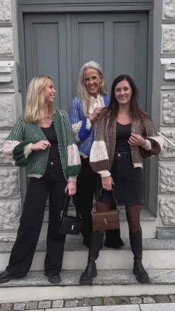 Noella Cardigan - Liana - Beige/Bottle Green