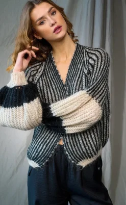 Noella Cardigan - Liana - Cream/Black