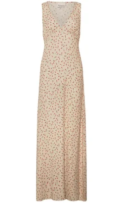 Noella Kjole - Sicily - Cream/Red Mini Flower