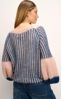Noella Sweater - Liana - Rose/Navy
