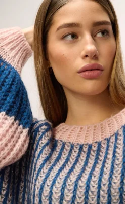 Noella Sweater - Liana - Rose/Navy