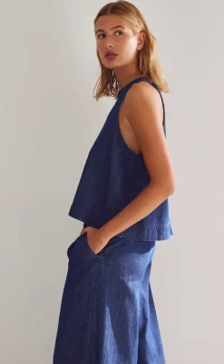 Noella Top - Lindsey - Medium Blue Wash