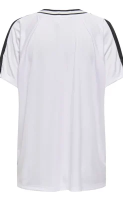 ONLY Bluse - Bella Sport V-Neck - Bright White/Move In Black