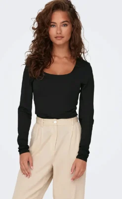 ONLY Bluse - Lea Deep 2 Ways - Black